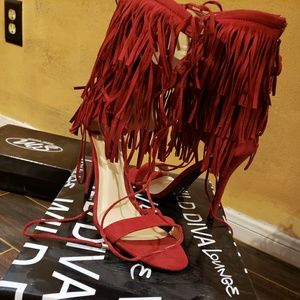 Heels with fringe